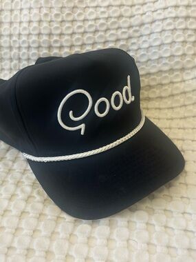 Black 'Good' Rope-Detail Golf Hat